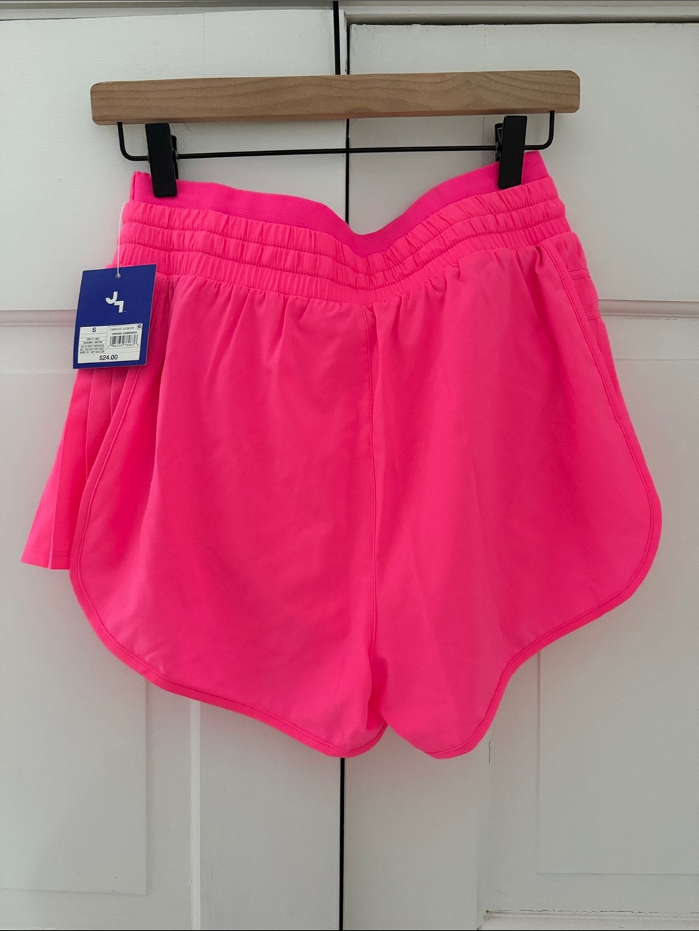 JoyLab Bright Neon Pink Athletic Shorts with Drawstring - Picture 3 of 3